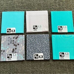 Fabric Quarter Bundle in Blue, Gray, and White